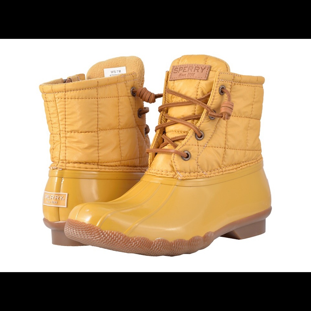Sperry Top-sider Quilted Duck Boot Yellow Size 5.5 - Picture 8 of 8